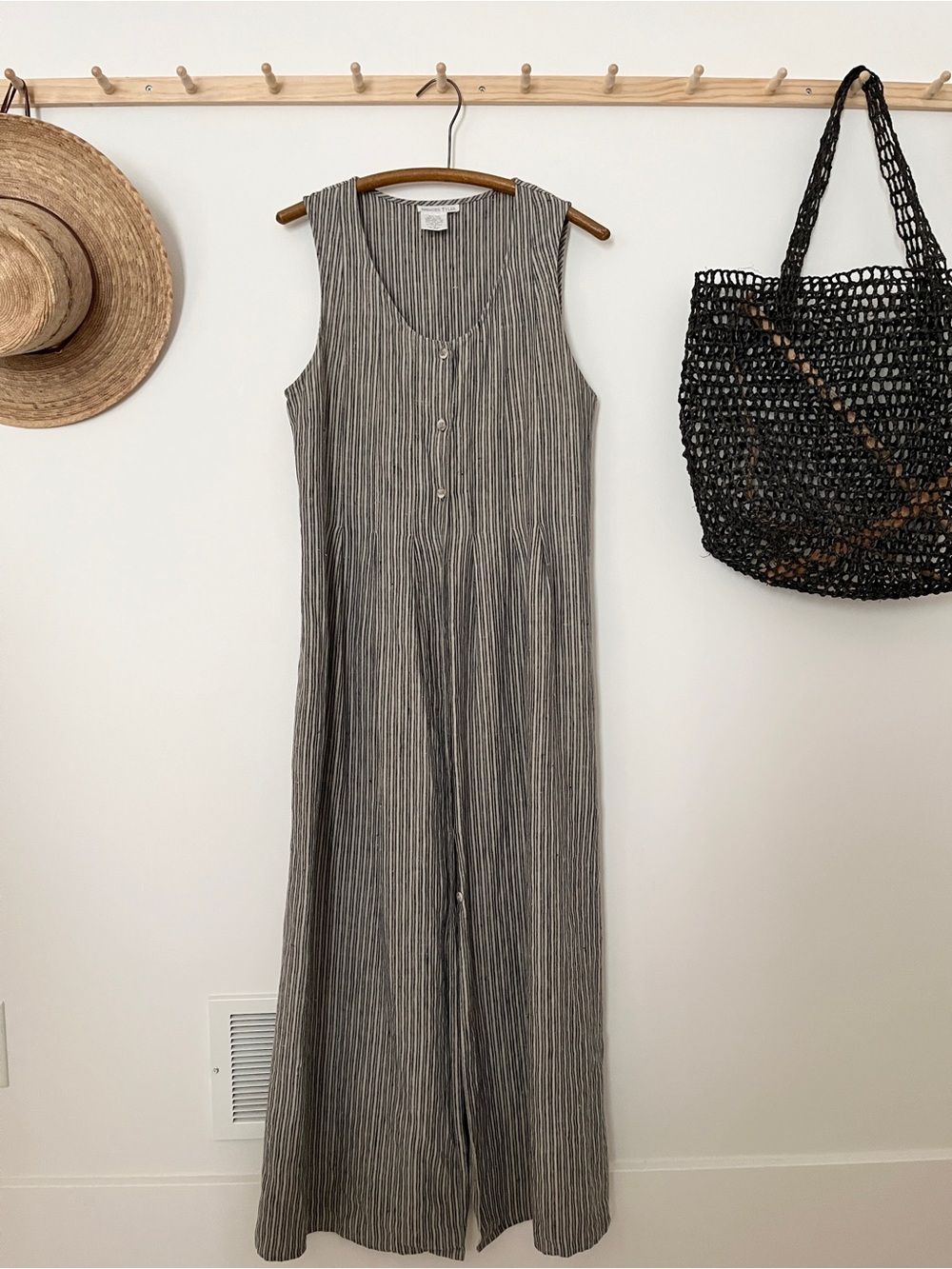 Vintage linen button-down dress